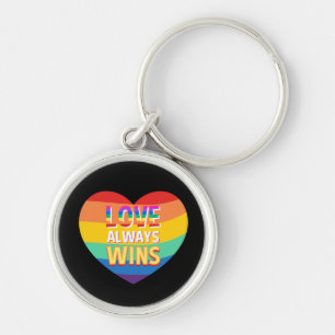 Stolz schwul-Liebe gewinnt immer. Regenbogenfarbe. Schlüsselanhänger