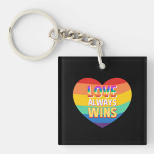 Stolz schwul-Liebe gewinnt immer. Regenbogenfarbe. Schlüsselanhänger