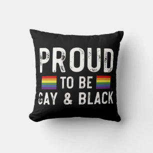 Stolz, schwul und schwarz zu sein, Pride Month 202 Kissen