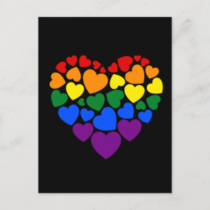Stolz schwuler Regenbogenfarben Herz für Liebe Postkarte