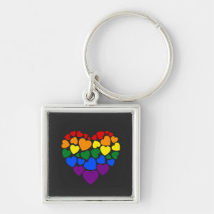 Stolz schwuler Regenbogenfarben Herz für Liebe Schlüsselanhänger