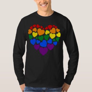 Stolz schwuler Regenbogenfarben Herz für Liebe T-Shirt