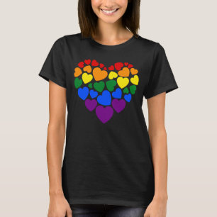 Stolz schwuler Regenbogenfarben Herz für Liebe T-Shirt