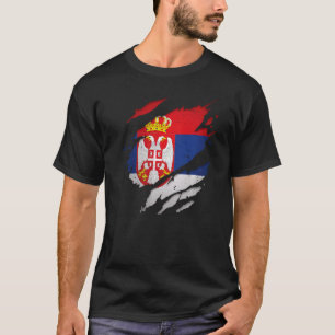 Stolz serbische Torn-Rippfahne Serbien T-Shirt