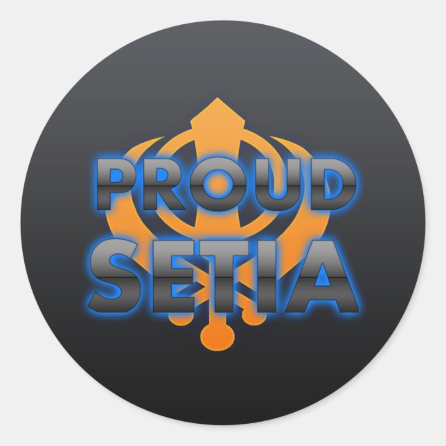 Stolz Setia, Setia Stolz Runder Aufkleber (Vorderseite)