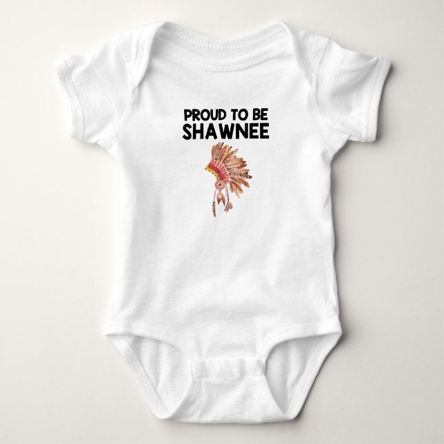 Stolz, Shawnee-Ureinwohner-Baby-Bodysuit zu sein Baby Strampler (Vorderseite)