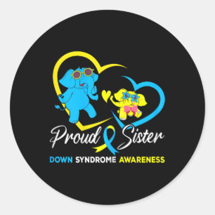 Stolz Sister World Down Syndrome Awareness Day Ele Runder Aufkleber