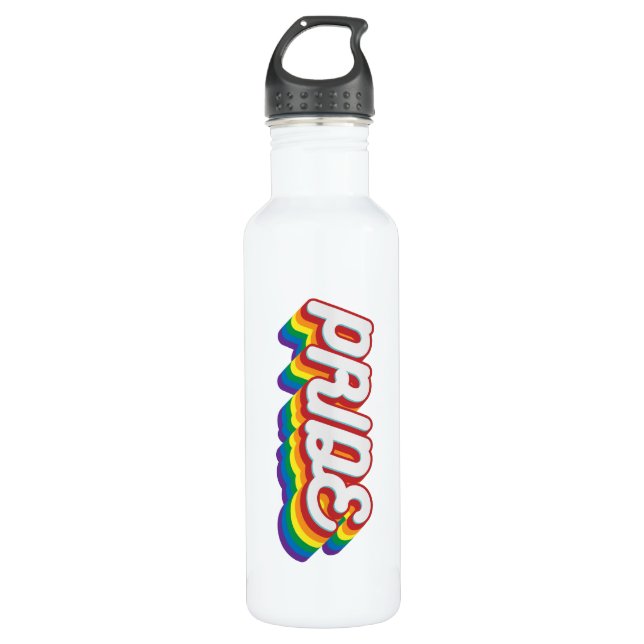 Stolz| Stil der 70er Jahre Edelstahlflasche (Vorderseite)