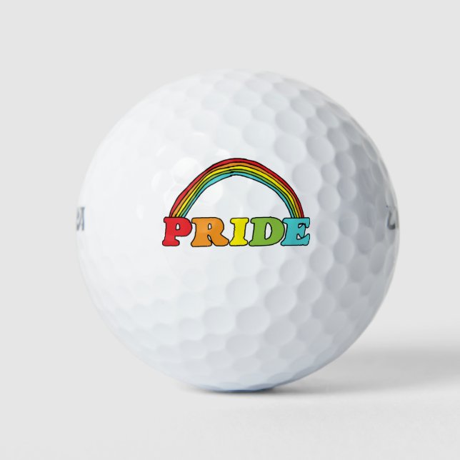 Stolz Text und Regenbogen Golfball (Vorderseite)
