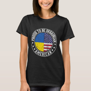 Stolz, Ukrainisch-Amerikaner zu sein Flaggenfarben T-Shirt