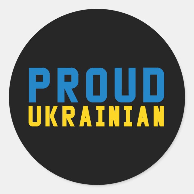 stolz Ukrainisch Runder Aufkleber (Vorderseite)