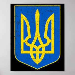 Stolz Ukrainische Flagge Wappen Geschenk Unterstüt Poster