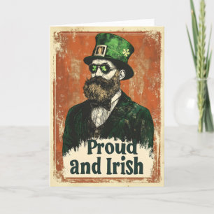 Stolz und Irisch Vintage Lustiger St. Patrick's Da Feiertagskarte