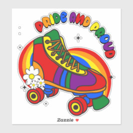 Stolz und Stolz Regenbogen-Skate Aufkleber