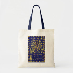 Stolz und Vorurteil Blau Goldener Pfau Buchcover Tragetasche