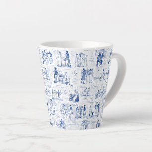 Stolz und Vorurteil Blau Toile Zitate Milchtasse