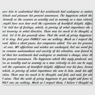 Stolz-und Vorurteil-Text Geschenkpapier