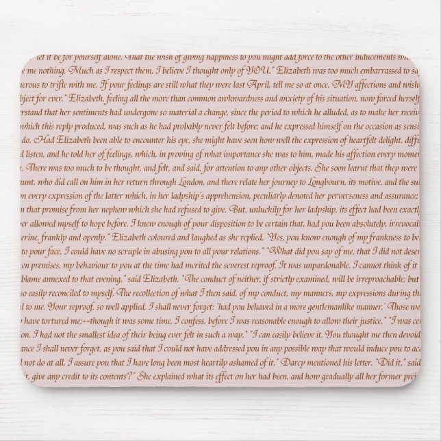 Stolz-und Vorurteil-Zitat Mousepad (Vorne)