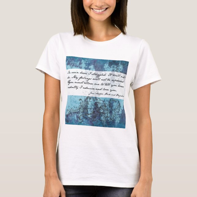 Stolz-und Vorurteil-Zitat T-Shirt (Vorderseite)