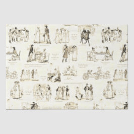 Stolz und Vorurteile Beige Sepia Toile Quotes Seidenpapier