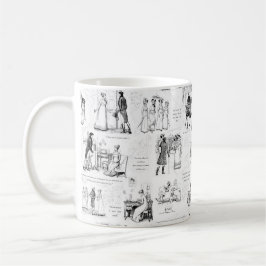 Stolz und Vorurteile für Schwarz-weiße Toilettenar Kaffeetasse