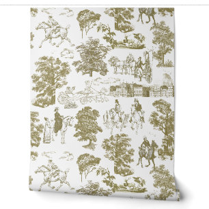 Stolz und Vorurteile Pferde Gold Beige Toile Tapete