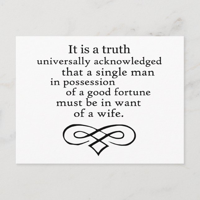 Stolz und Vorurteile Postkarte (Vorderseite)