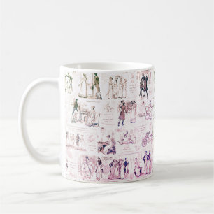 Stolz und Vorurteile über Burgundy Toile Quotes Kaffeetasse