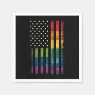 Stolz USA Amerika Regenbogenflagge LGBTQ gestört Serviette