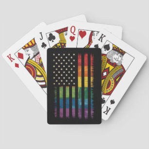 Stolz USA Amerika Regenbogenflagge LGBTQ gestört Spielkarten