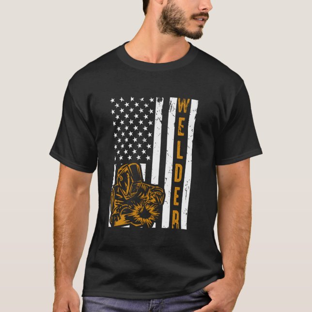 Stolz Usa Flag Vater Vaterschweiß T-Shirt (Vorderseite)