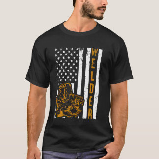 Stolz USA-Flagge Vater Welding T-Shirt