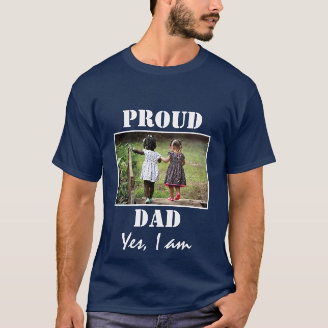 STOLZ VATER JA, ICH BIN Foto BLAU T-Shirt (Vorderseite)