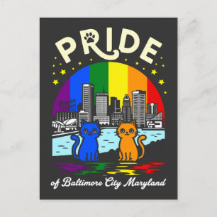 Stolz von Baltimore City Maryland Katzen Regenboge Postkarte
