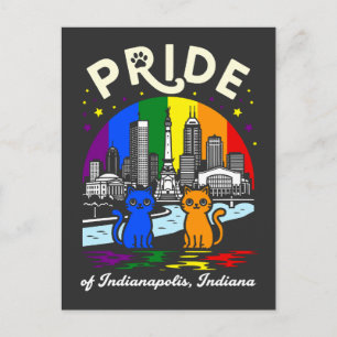 Stolz von Indianapolis City Indiana Cats Regenboge Postkarte