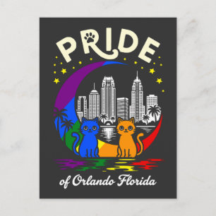 Stolz von Orlando City Florida Katzen Regenbogenfl Postkarte