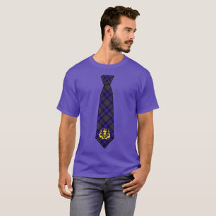 Stolz von Scotland Tartan Necktie & Golden Thistle T-Shirt