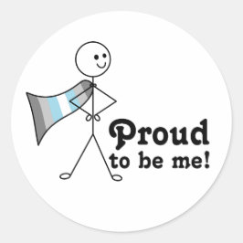 Stolz zu mir Demiboy Pride Superheld Runder Aufkleber