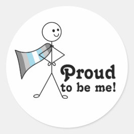 Stolz zu mir Demiboy Pride Superheld Runder Aufkleber