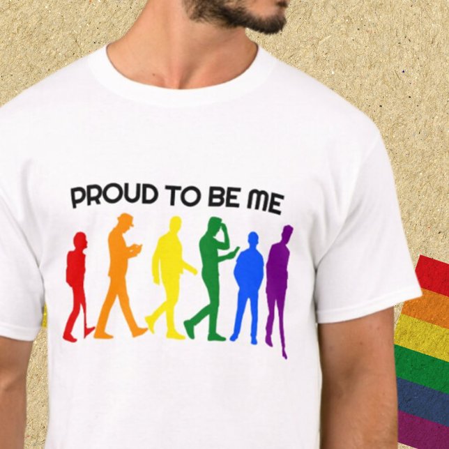 Stolz zu mir Gay Pride Männliche Silhouetten T-Shirt (Von Creator hochgeladen)