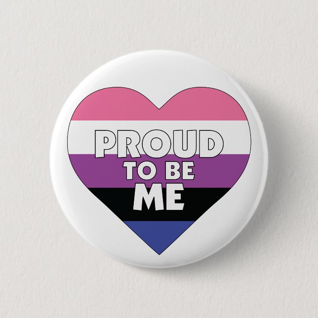 Stolz zu sein genderfluid stolze Flagge Herz Button (Vorderseite)