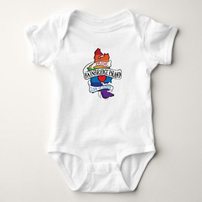Stolzbabyt-stück Bainbridge Insel-LGBT Baby Strampler (Vorderseite)