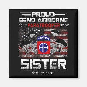 Stolze 82. Im Flugzeug Paratrooper Sister Us Flag  Magnet