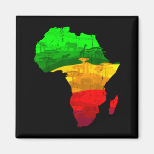 Stolze Afrika-Karte grün gelb rot afrikanischer St Magnet