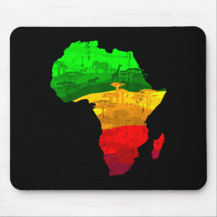 Stolze Afrika-Karte grün gelb rot afrikanischer St Mousepad
