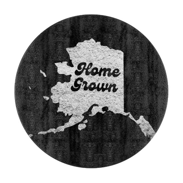 stolze Alask Staat Zuhause gewachsen Map Kontur Ro Schneidebrett (Vorderseite)