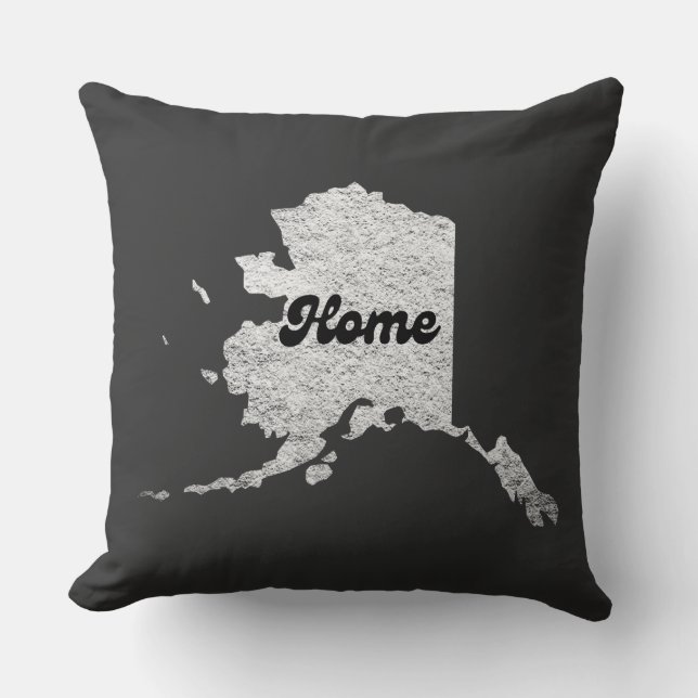 stolze Alask Staat Zuhause Map Kontur Rocky Map AK Kissen (Vorderseite)