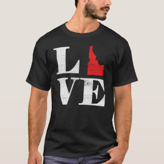 Stolze Amerika-Staat-Landkarte-Liebe-Idaho T-Shirt
