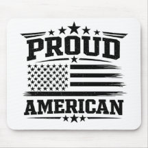 Stolze amerikanische USA-Flagge weiße Mauspad
