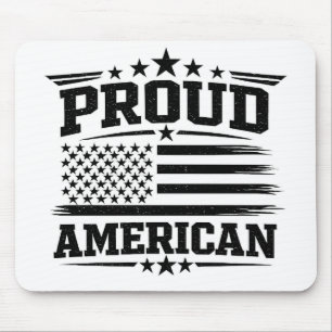 Stolze amerikanische USA-Flagge weiße Mauspad